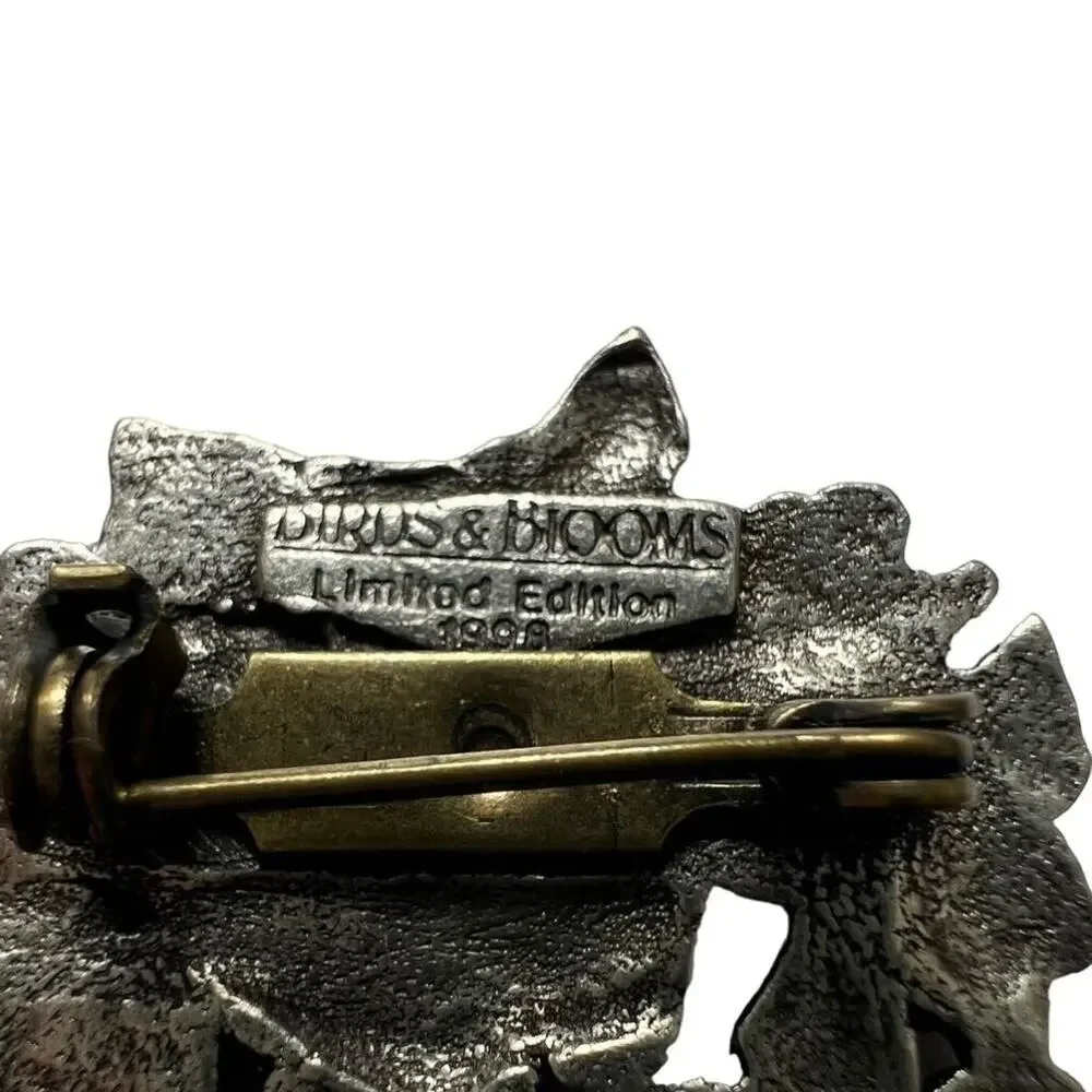Limited Edition Brooch Pin 1998 Pewter Birds and Blooms